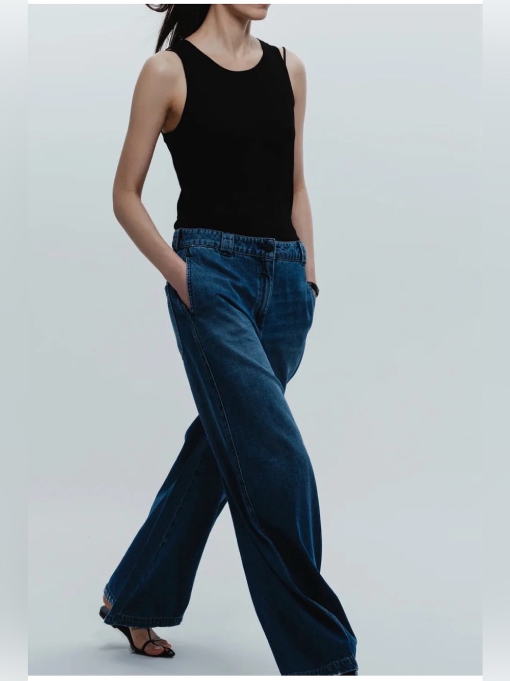 NWOT Saint Art Nessa Denim Pants XXL Blue Wide Leg Jeans